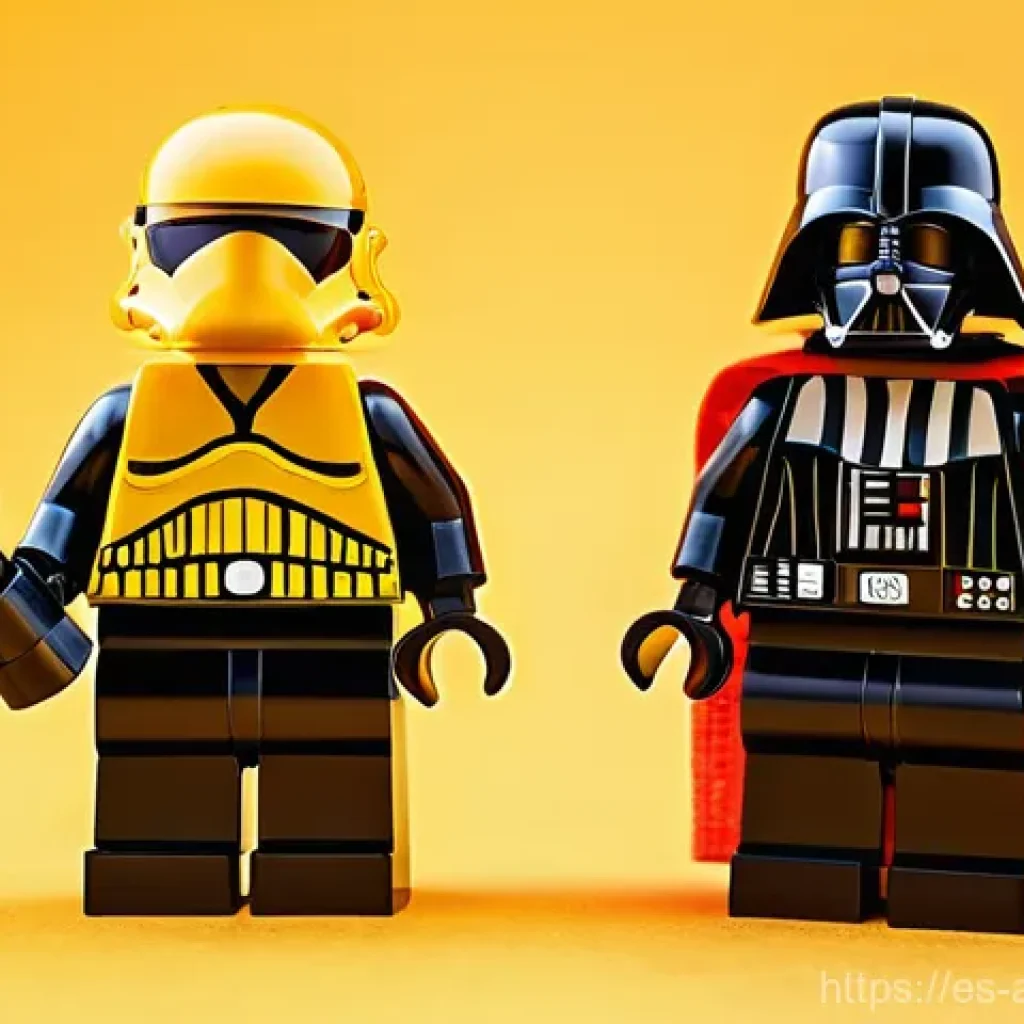 레고 스타워즈 피규어의 변천사 - **Prompt Title: The Genesis of Heroes: Classic Yellow-Faced LEGO Star Wars Minifigures**
**Imag...
