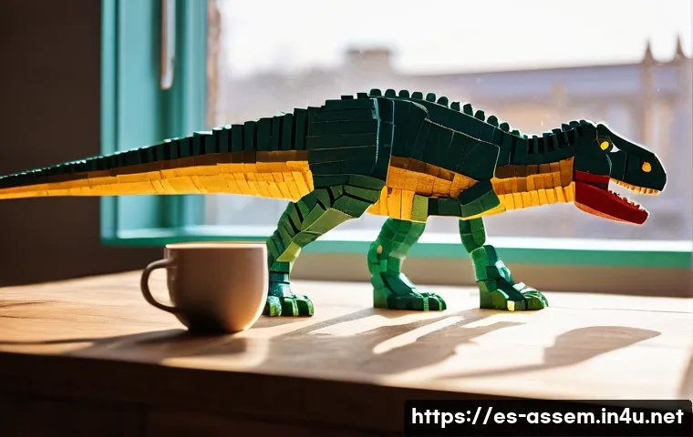 레고 크리에이터 공룡 시리즈 - **Image Prompt 1: "Awakening the Inner Paleontologist"**
A wide shot of a brightly lit, modern l...