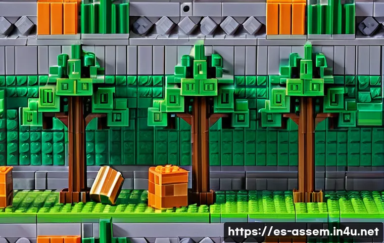 레고 마인크래프트 전투팩 - A detailed scene of a LEGO Minecraft battle set featuring four articulated minifigures—two heroes an...