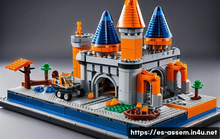 레고 구조물 만들기 팁 - A detailed and vibrant LEGO construction scene showcasing a wide and sturdy base made of overlapping...